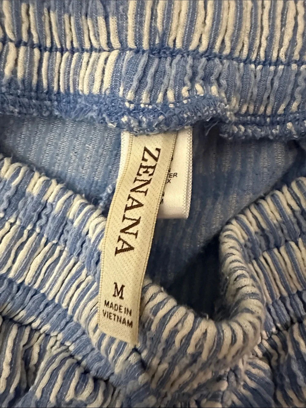 Zenana Women’s Light Blue & White Striped Lounge Set - Short Sleeve Top & Shorts